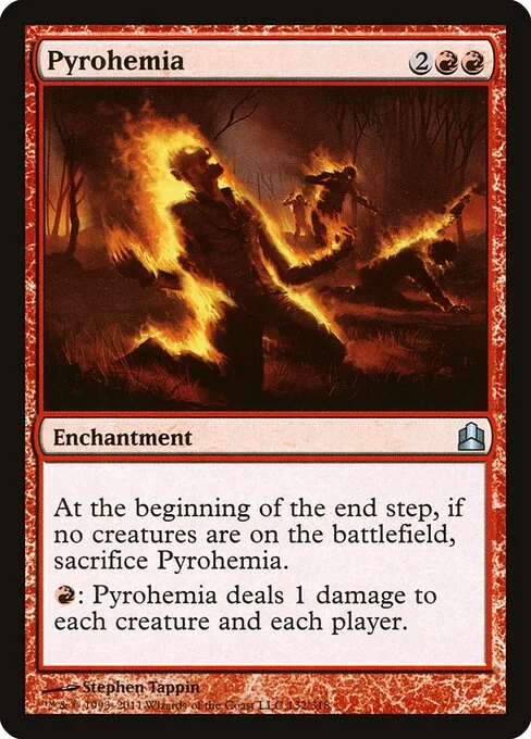 Pyrohemia, carta Magic di tipo Enchantment illustrata da Stephen Tappin
