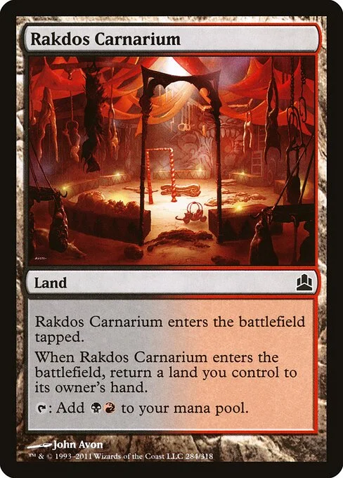 Rakdos Carnarium, carta Magic di tipo Land illustrata da John Avon