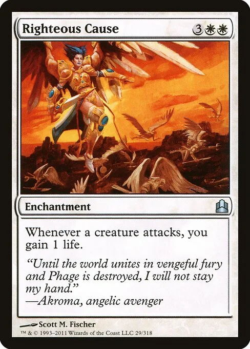 Righteous Cause, carta Magic di tipo Enchantment illustrata da Scott M. Fischer