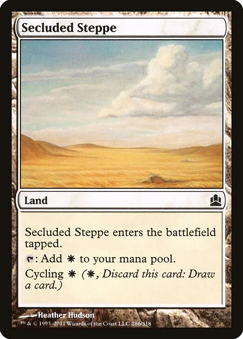 Secluded Steppe, carta Magic di tipo Land illustrata da Heather Hudson