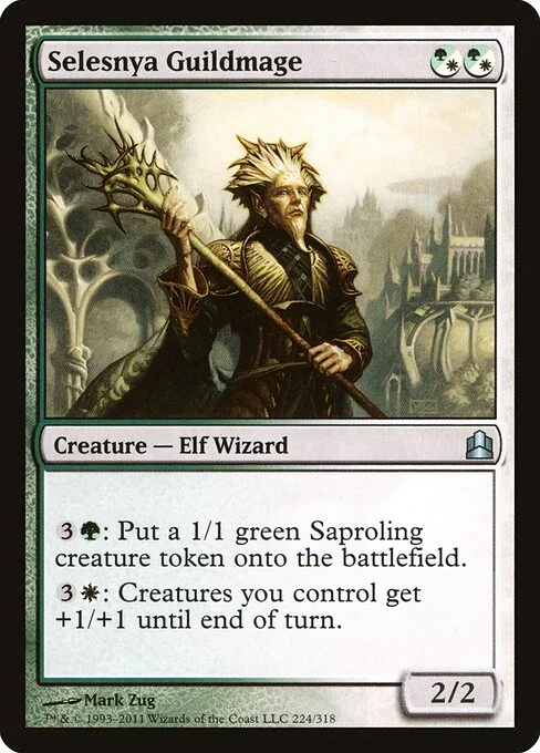 Selesnya Guildmage, carta Magic di tipo Creature — Elf Wizard illustrata da Mark Zug
