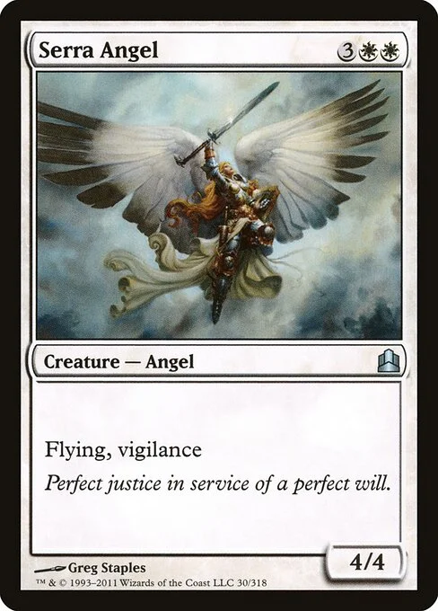 Serra Angel, carta Magic di tipo Creature — Angel illustrata da Greg Staples