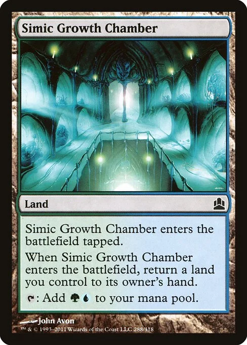 Simic Growth Chamber, carta Magic di tipo Land illustrata da John Avon
