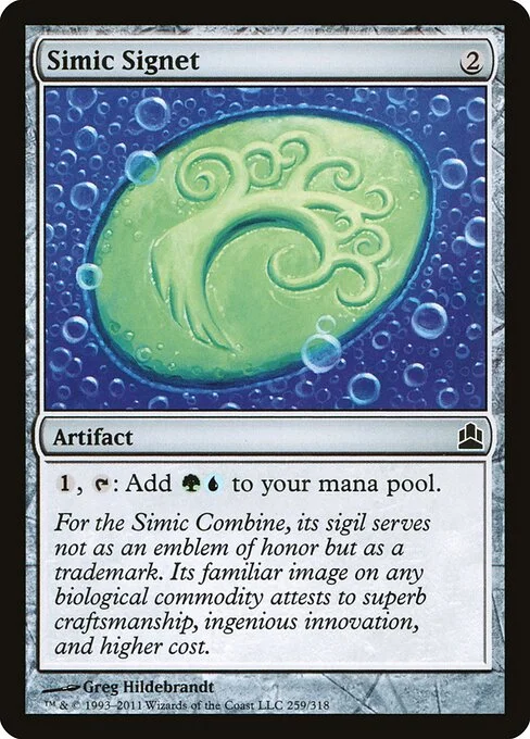 Simic Signet, carta Magic di tipo Artifact illustrata da Greg Hildebrandt