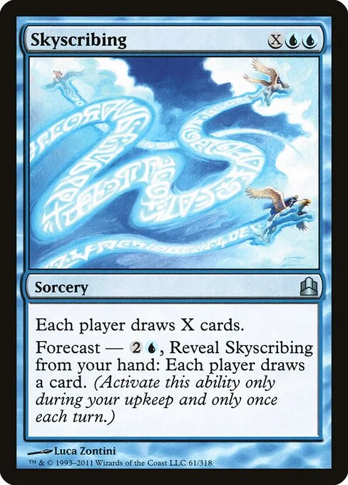 Skyscribing, carta Magic di tipo Sorcery illustrata da Luca Zontini