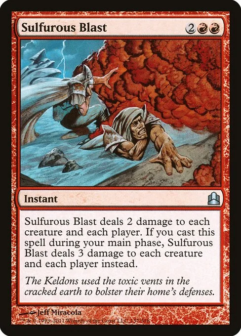 Sulfurous Blast, carta Magic di tipo Instant illustrata da Jeff Miracola