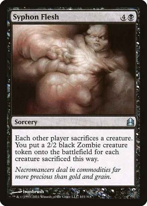 Syphon Flesh, carta Magic di tipo Sorcery illustrata da Ironbrush