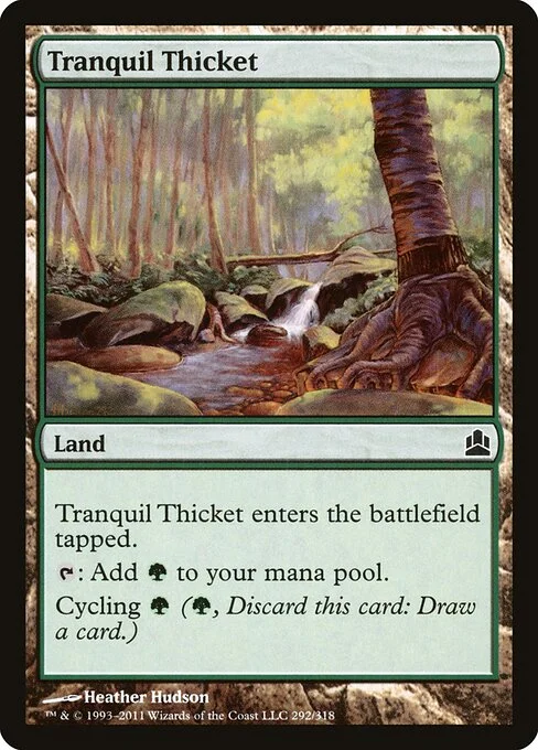 Tranquil Thicket, carta Magic di tipo Land illustrata da Heather Hudson