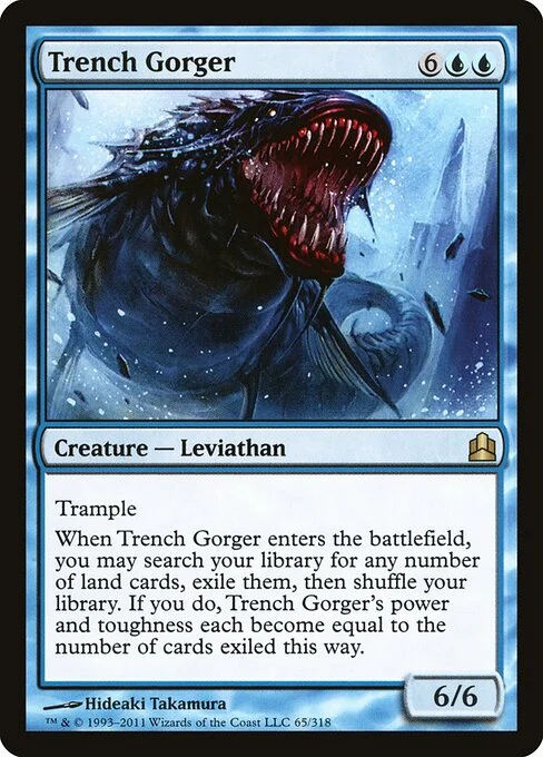 Trench Gorger, carta Magic di tipo Creature — Leviathan illustrata da Hideaki Takamura