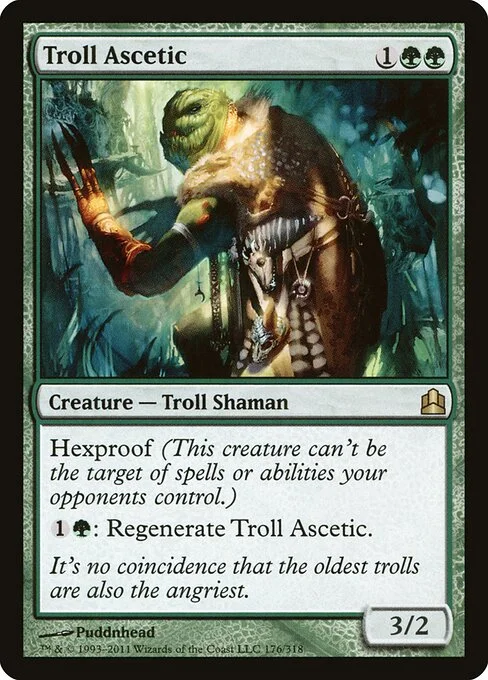 Troll Ascetic, carta Magic di tipo Creature — Troll Shaman illustrata da Puddnhead