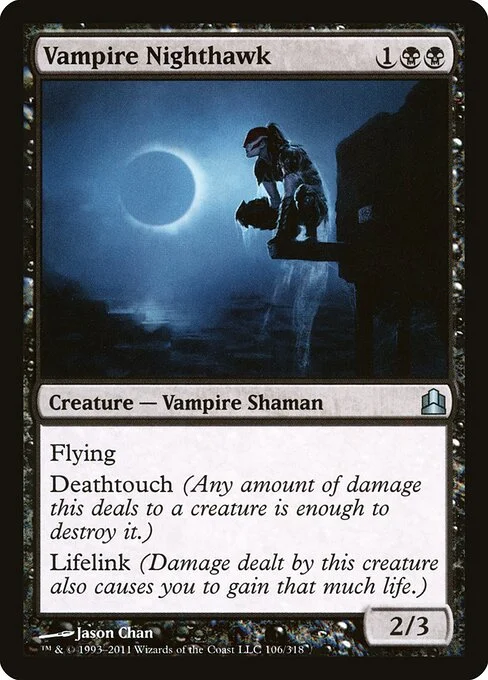 Vampire Nighthawk, carta Magic di tipo Creature — Vampire Shaman illustrata da Jason Chan