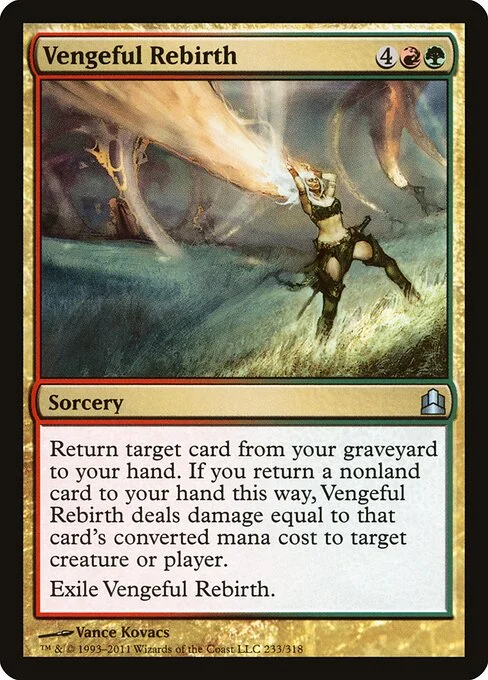 Vengeful Rebirth, carta Magic di tipo Sorcery illustrata da Vance Kovacs