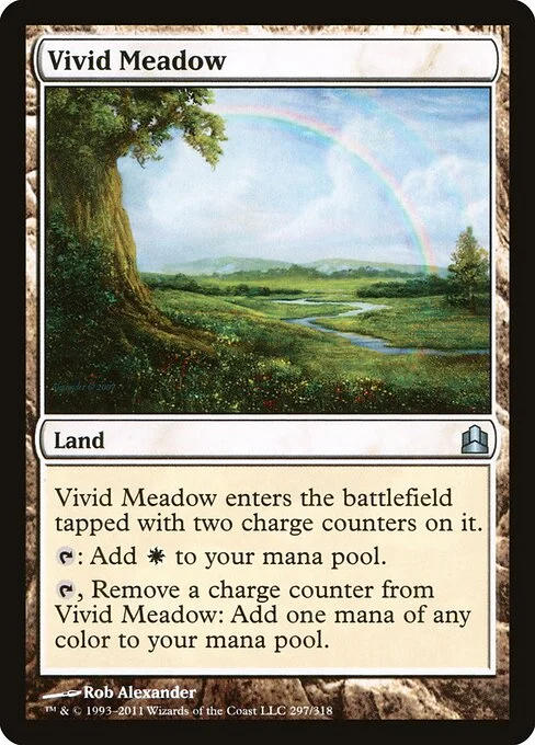 Vivid Meadow, carta Magic di tipo Land illustrata da Rob Alexander