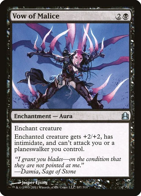 Vow of Malice, carta Magic di tipo Enchantment — Aura illustrata da Jesper Ejsing