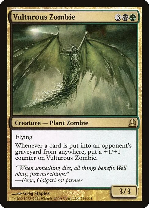 Vulturous Zombie, carta Magic di tipo Creature — Plant Zombie illustrata da Greg Staples