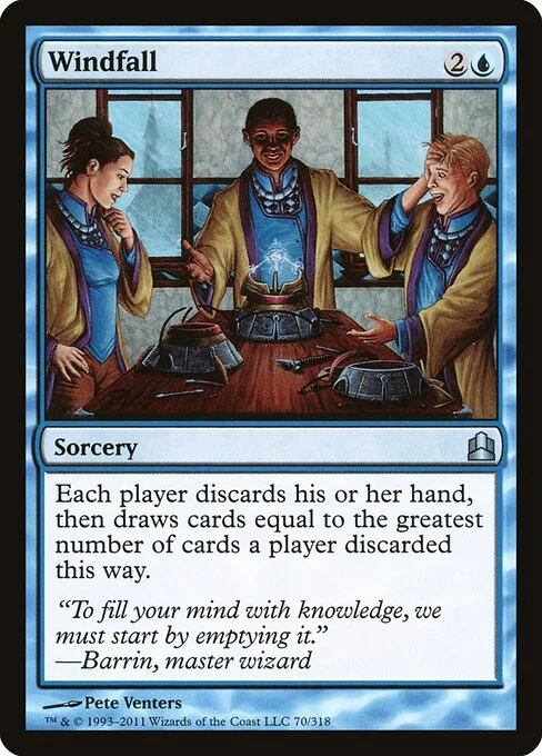 Windfall, carta Magic di tipo Sorcery illustrata da Pete Venters