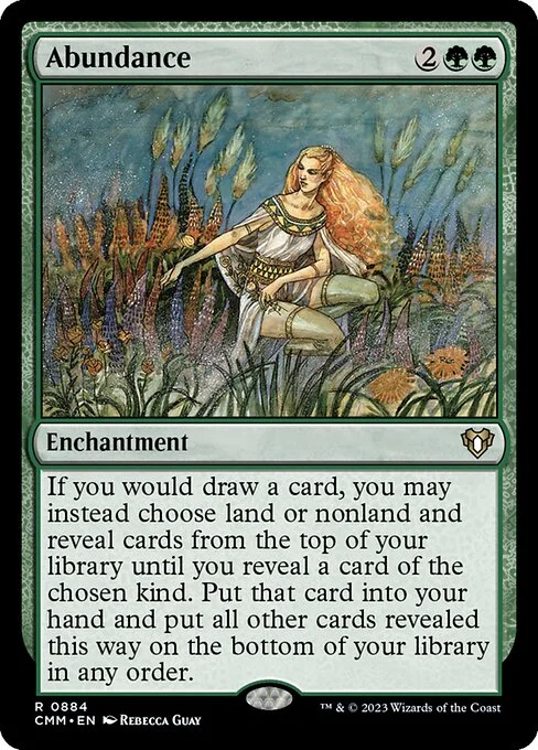 Abundance, carta Magic di tipo Enchantment illustrata da Rebecca Guay