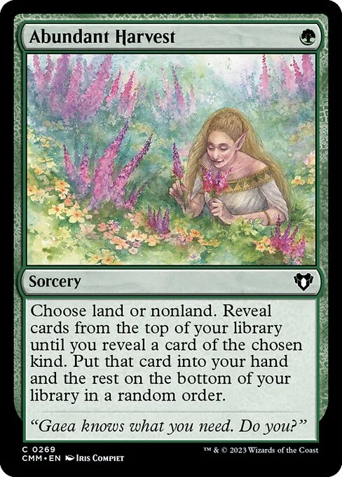 Abundant Harvest, carta Magic di tipo Sorcery illustrata da Iris Compiet