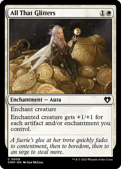 All That Glitters, carta Magic di tipo Enchantment — Aura illustrata da Iain McCaig