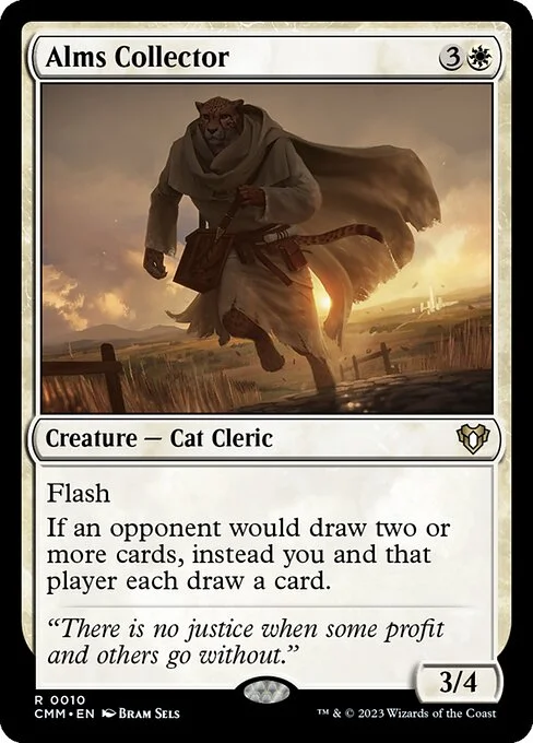 Alms Collector, carta Magic di tipo Creature — Cat Cleric illustrata da Bram Sels