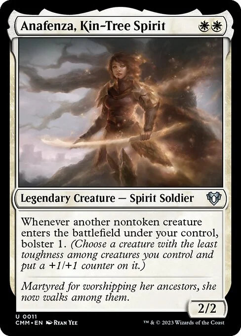 Anafenza, Kin-Tree Spirit, carta Magic di tipo Legendary Creature — Spirit Soldier illustrata da Ryan Yee