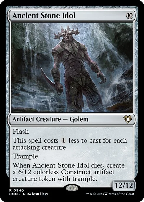 Ancient Stone Idol, carta Magic di tipo Artifact Creature — Golem illustrata da Josh Hass