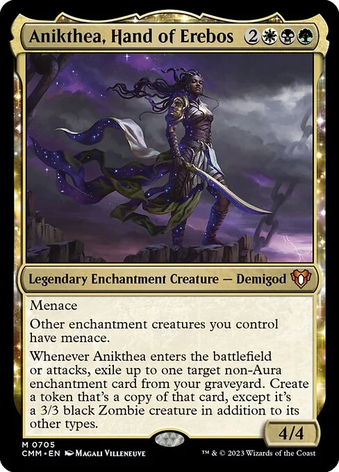 Anikthea, Hand of Erebos, carta Magic di tipo Legendary Enchantment Creature — Demigod illustrata da Magali Villeneuve