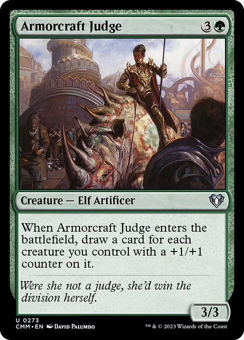 Armorcraft Judge, carta Magic di tipo Creature — Elf Artificer illustrata da David Palumbo