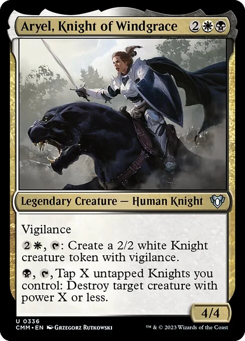 Aryel, Knight of Windgrace, carta Magic di tipo Legendary Creature — Human Knight illustrata da Grzegorz Rutkowski