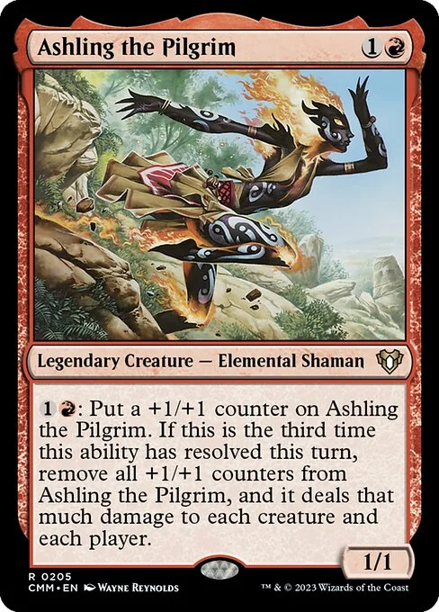 Ashling the Pilgrim, carta Magic di tipo Legendary Creature — Elemental Shaman illustrata da Wayne Reynolds