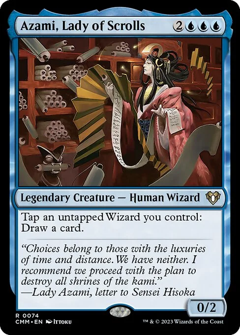 Azami, Lady of Scrolls, carta Magic di tipo Legendary Creature — Human Wizard illustrata da Ittoku