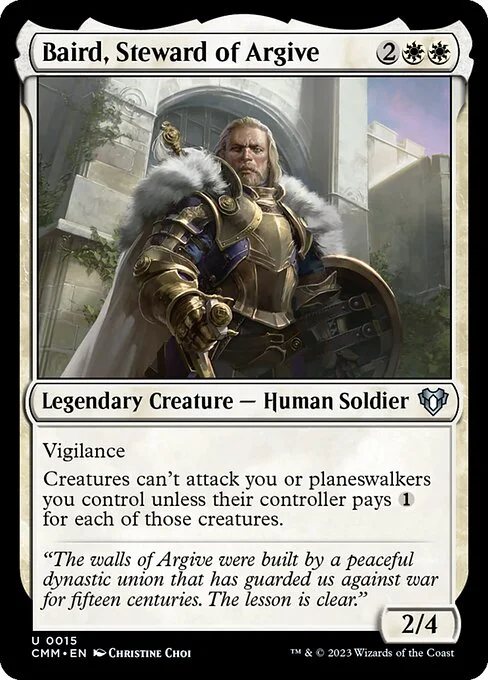 Baird, Steward of Argive, carta Magic di tipo Legendary Creature — Human Soldier illustrata da Christine Choi