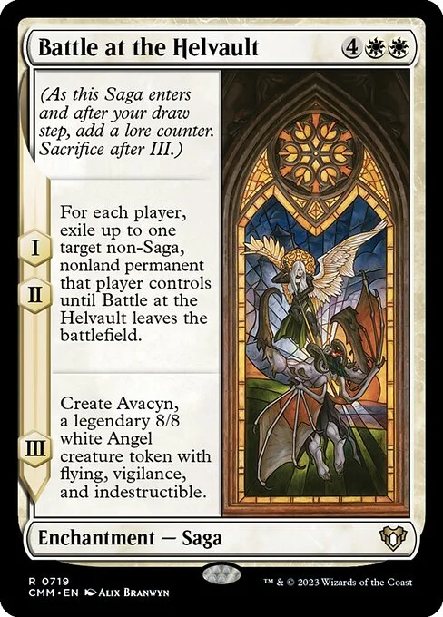 Battle at the Helvault, carta Magic di tipo Enchantment — Saga illustrata da Alix Branwyn