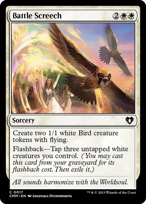 Battle Screech, carta Magic di tipo Sorcery illustrata da Anastasia Ovchinnikova