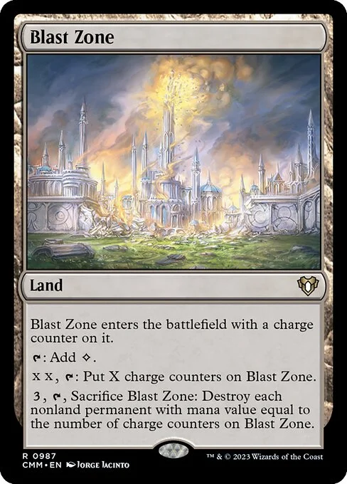 Blast Zone, carta Magic di tipo Land illustrata da Jorge Jacinto