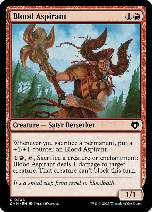 Blood Aspirant, carta Magic di tipo Creature — Satyr Berserker illustrata da Tyler Walpole