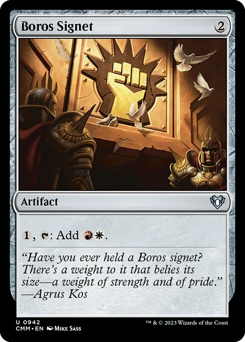 Boros Signet, carta Magic di tipo Artifact illustrata da Mike Sass
