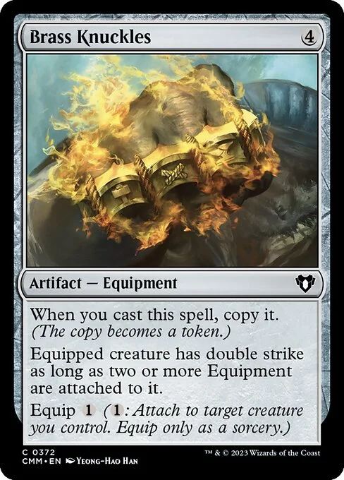Brass Knuckles, carta Magic di tipo Artifact — Equipment illustrata da Yeong-Hao Han
