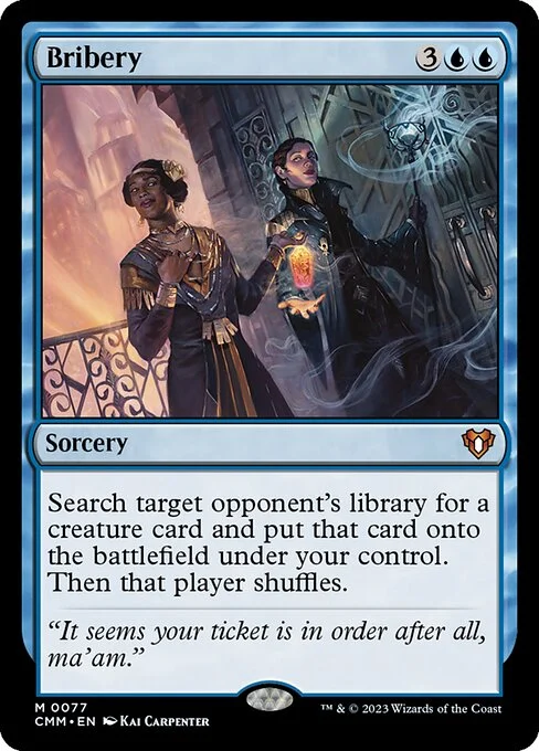 Bribery, carta Magic di tipo Sorcery illustrata da Kai Carpenter