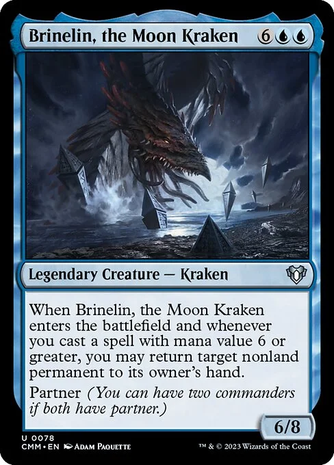 Brinelin, the Moon Kraken, carta Magic di tipo Legendary Creature — Kraken illustrata da Adam Paquette