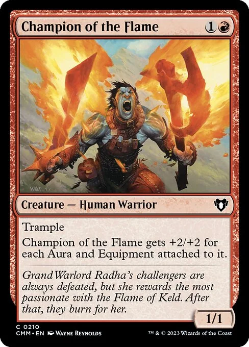 Champion of the Flame, carta Magic di tipo Creature — Human Warrior illustrata da Wayne Reynolds
