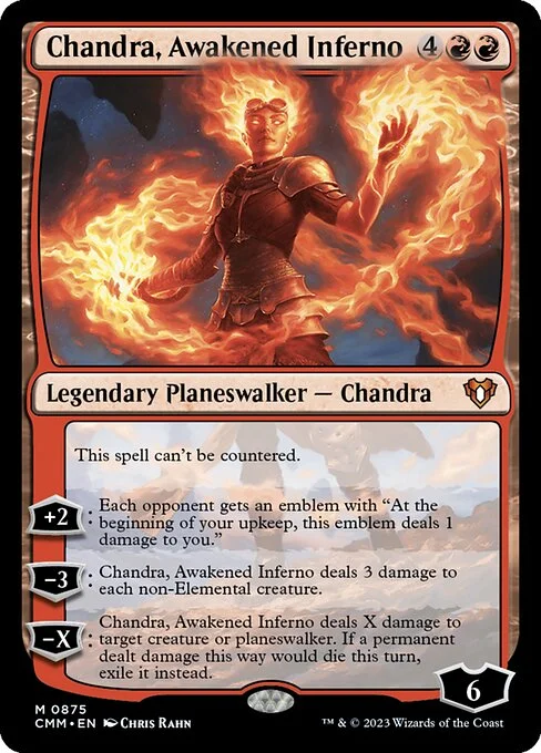 Chandra, Awakened Inferno, carta Magic di tipo Legendary Planeswalker — Chandra illustrata da Chris Rahn