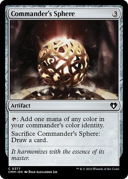 Commander's Sphere, carta Magic di tipo Artifact illustrata da Ryan Alexander Lee