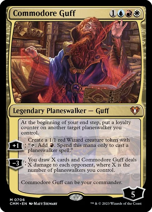Commodore Guff, carta Magic di tipo Legendary Planeswalker — Guff illustrata da Matt Stewart