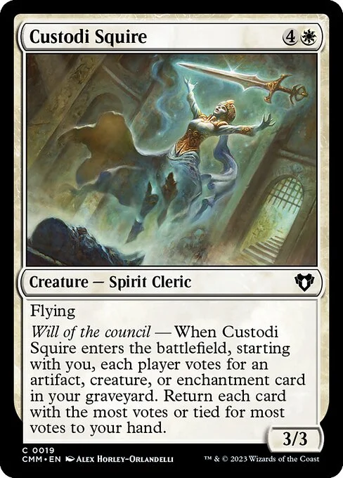 Custodi Squire, carta Magic di tipo Creature — Spirit Cleric illustrata da Alex Horley-Orlandelli