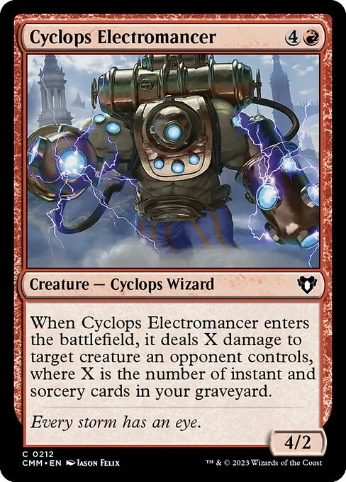 Cyclops Electromancer, carta Magic di tipo Creature — Cyclops Wizard illustrata da Jason Felix