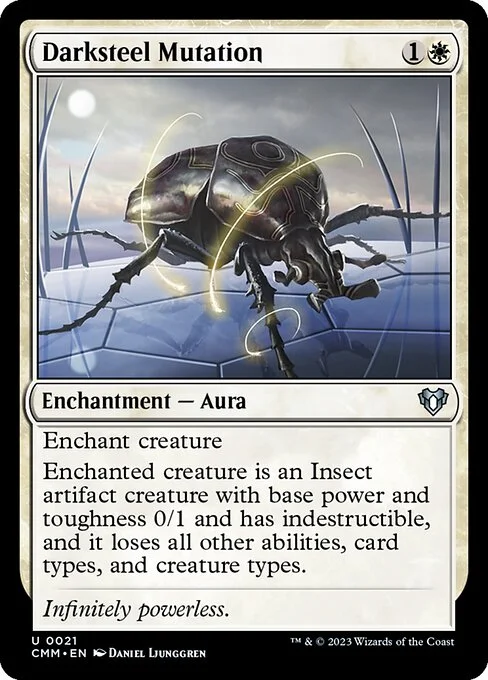 Darksteel Mutation, carta Magic di tipo Enchantment — Aura illustrata da Daniel Ljunggren