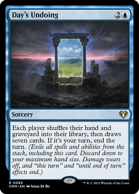 Day's Undoing, carta Magic di tipo Sorcery illustrata da Jonas De Ro