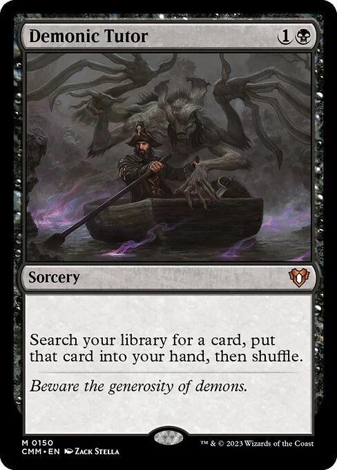 Demonic Tutor, carta Magic di tipo Sorcery illustrata da Zack Stella