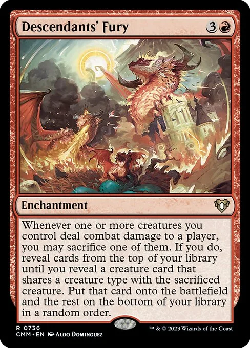 Descendants' Fury, carta Magic di tipo Enchantment illustrata da Aldo Domínguez